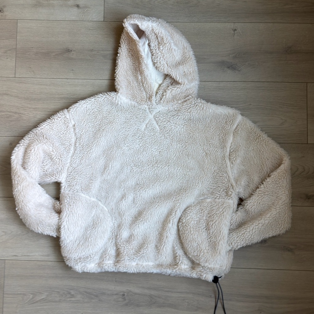 Topshop Cream Fleece Hoodie
